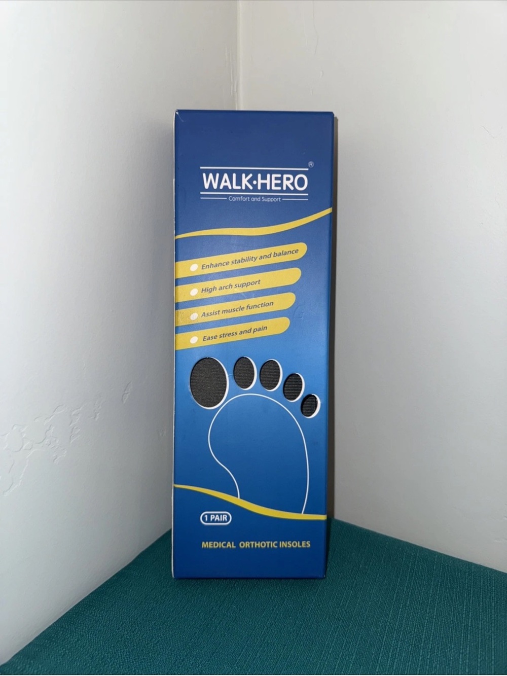 Walk-Hero Medical Orthotic Insoles Mens Size 8-8.5 Women 10-10.5